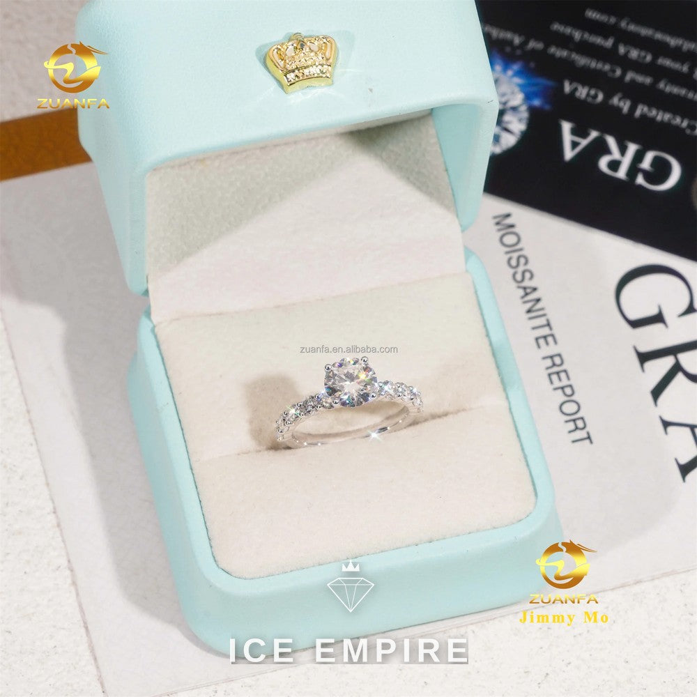 Iced Out Gold Plated Lab Grown Diamond Engagement Ring