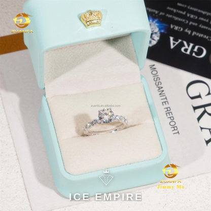 Iced Out Gold Plated Lab Grown Diamond Engagement Ring