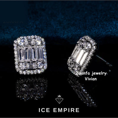Iced Out 925 Silver Moissanite Earrings