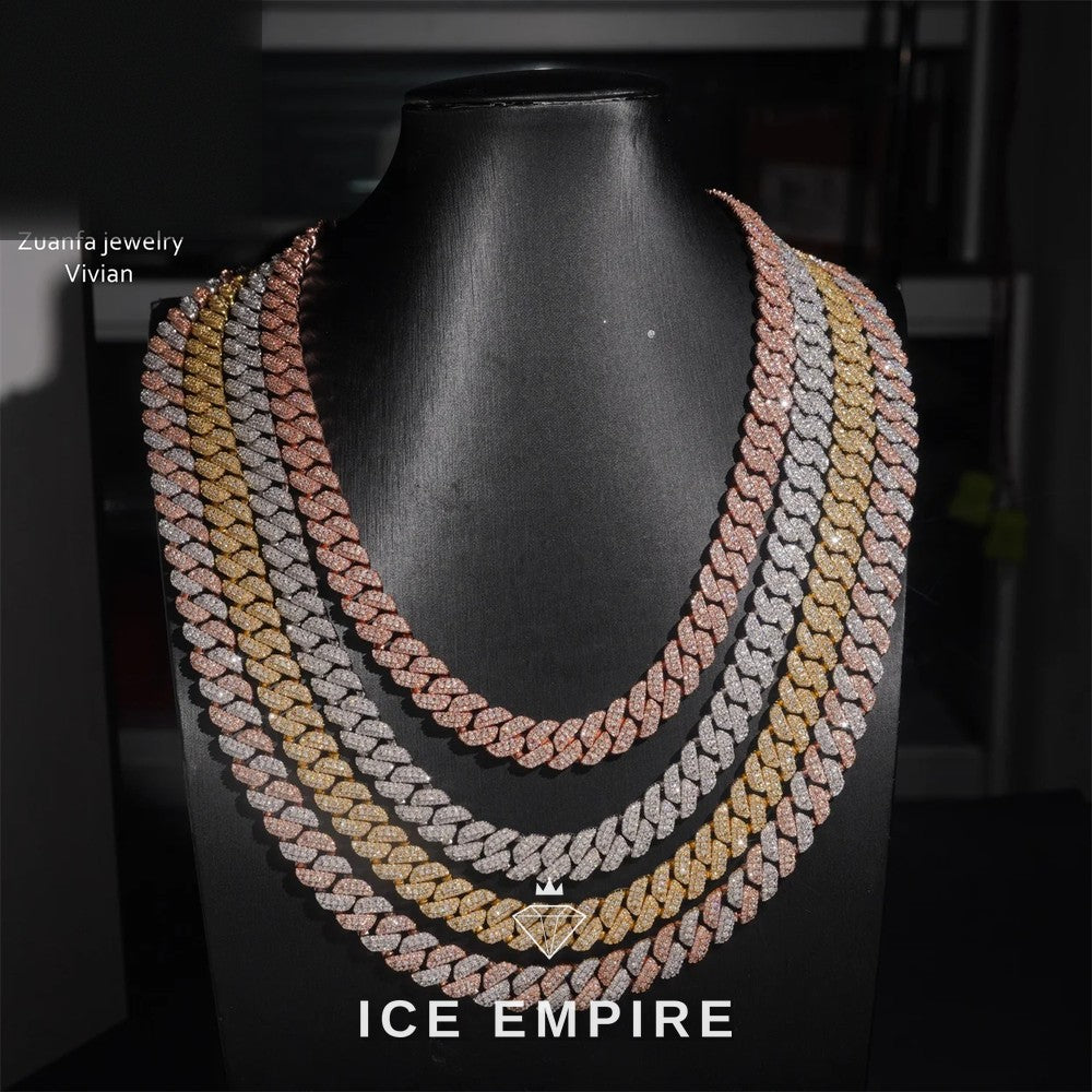 Iced Out Gold Plated Moissanite Cuban Chain