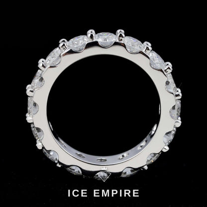 Iced Out 925 Silver Lab Grown Diamond Wedding Band