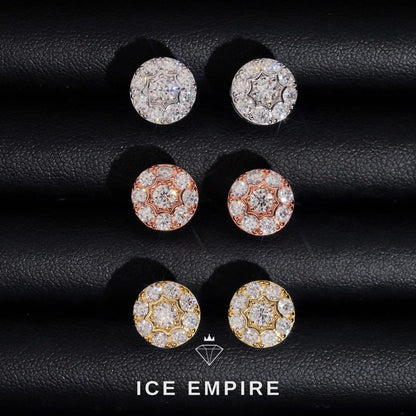 Iced Out Gold Plated Moissanite Stud Earrings