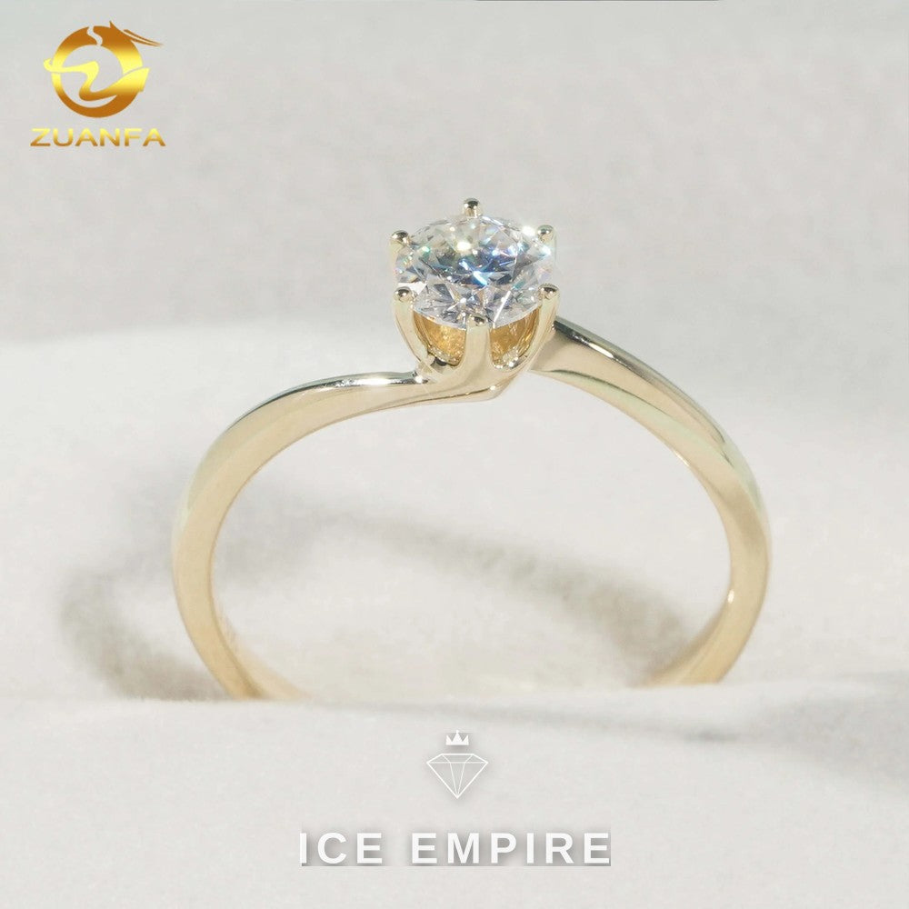 Iced Out Gold Plated Moissanite Engagement Ring
