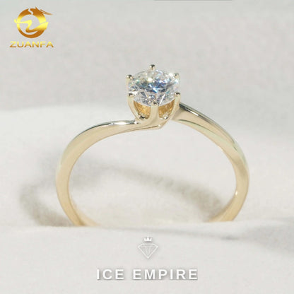 Iced Out Gold Plated Moissanite Engagement Ring
