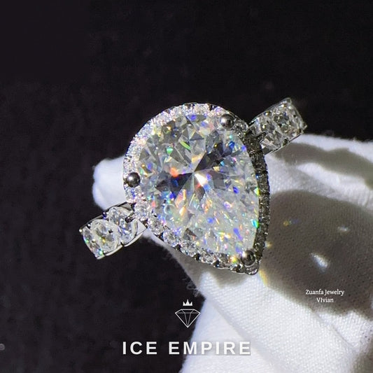Iced Out 10K Gold Moissanite Ring
