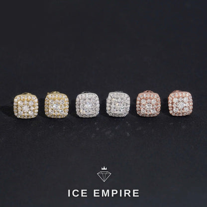 Iced Out 925 Silver Moissanite Stud Earrings