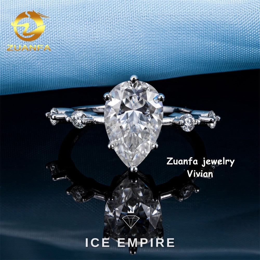 Iced Out 925 Silver Moissanite Ring
