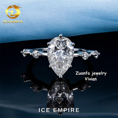 Iced Out 925 Silver Moissanite Ring