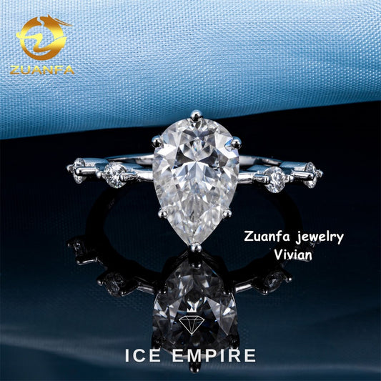 Iced Out 925 Silver Moissanite Ring