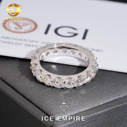 Iced Out 10K Gold Lab Grown Diamond Wedding Band