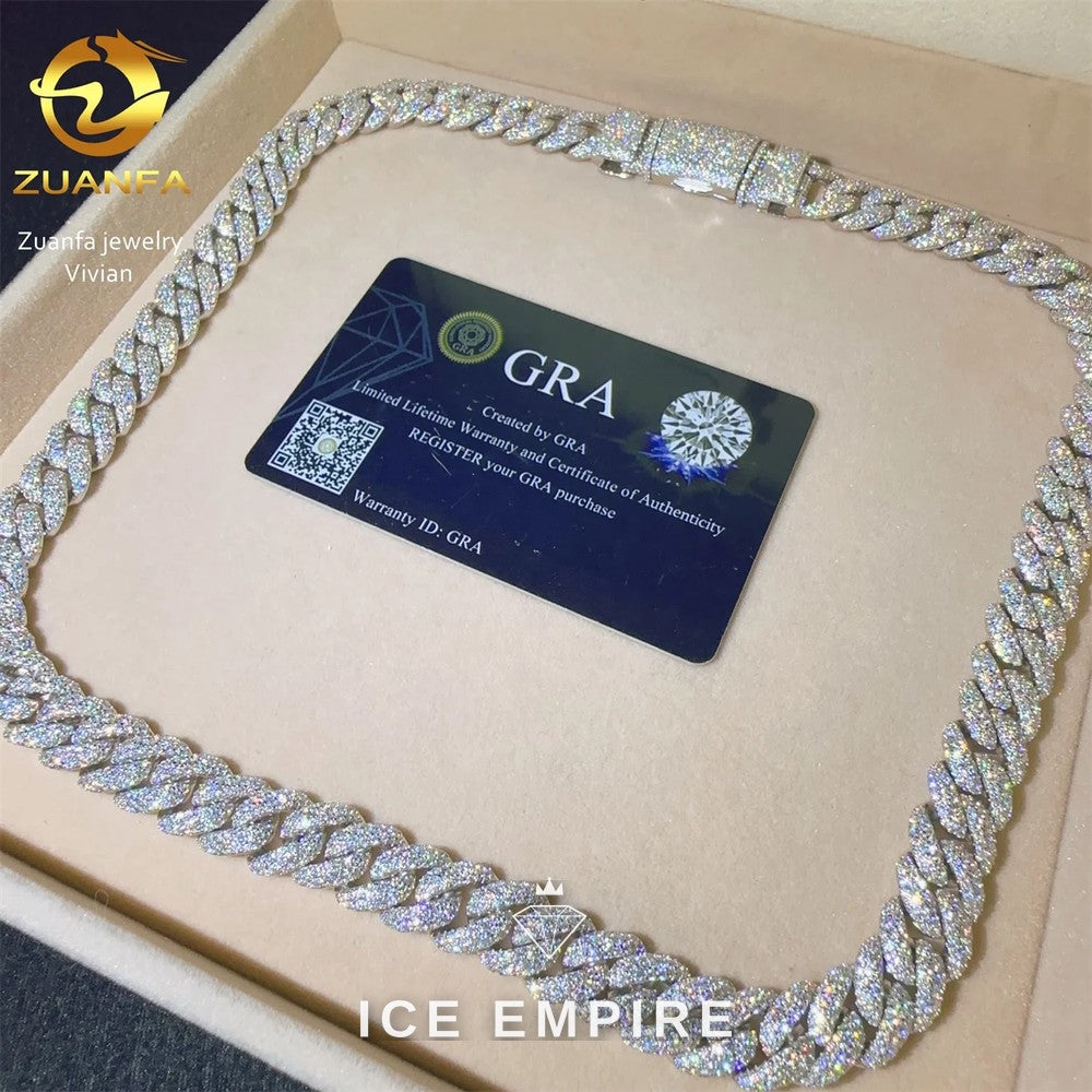 Iced Out Rose Gold Plated Moissanite Cuban Chain