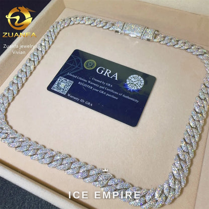 Iced Out Rose Gold Plated Moissanite Cuban Chain