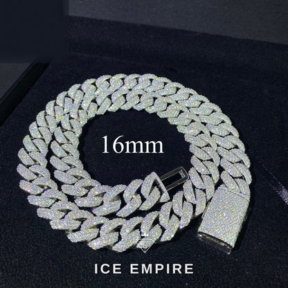 Iced Out Rose Gold Moissanite Cuban Chain