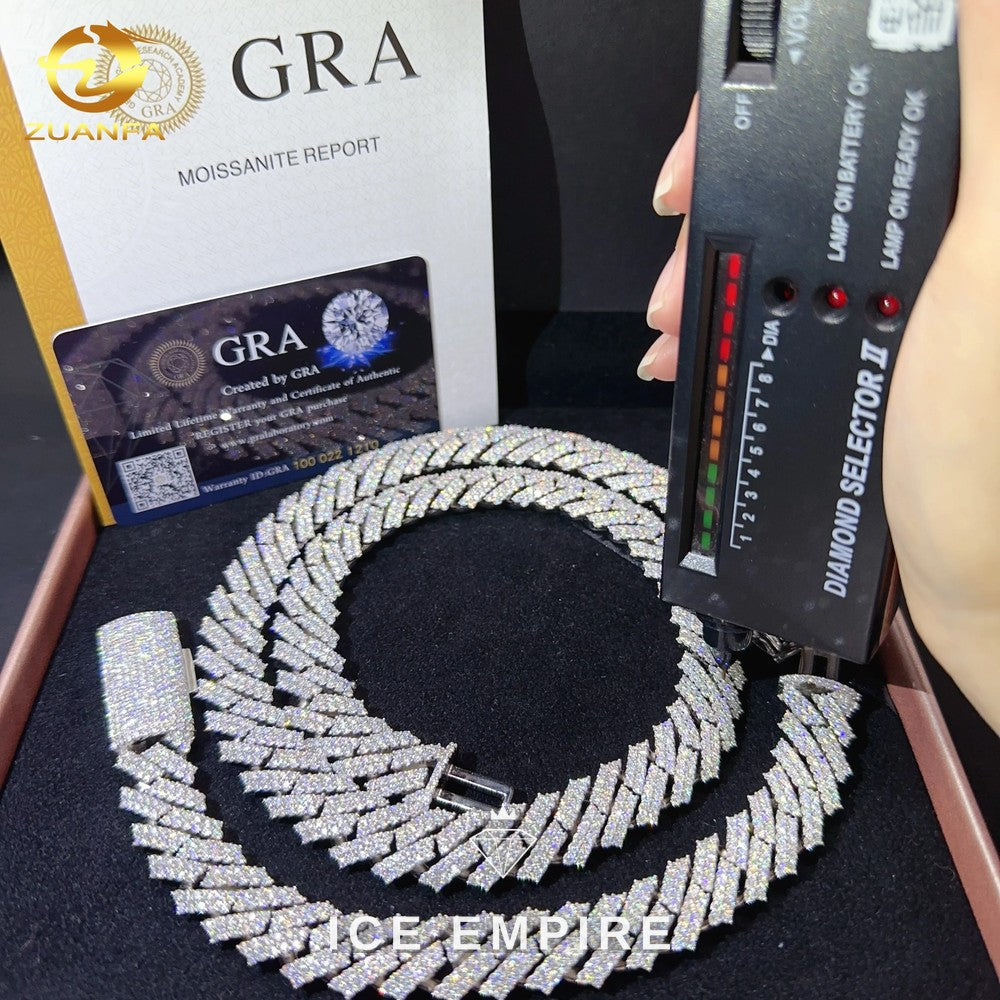 Iced Out Rose Gold Plated Moissanite Cuban Chain