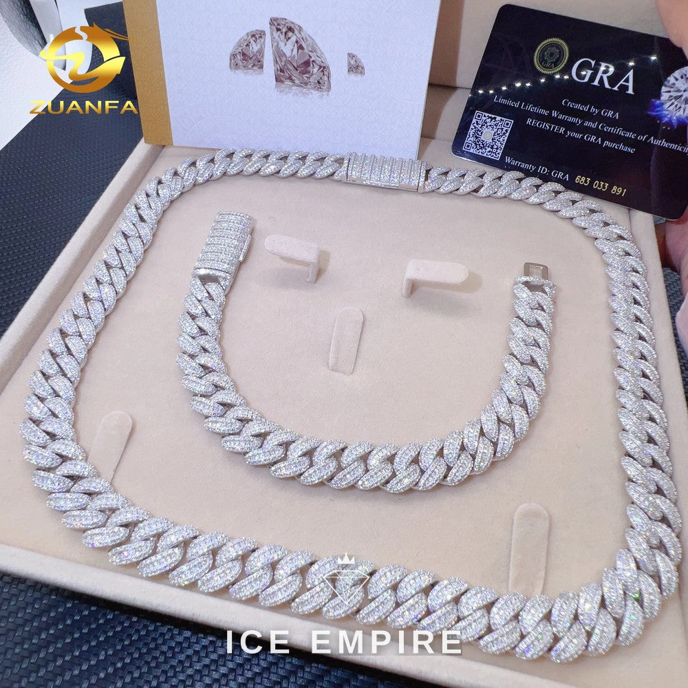 Iced Out Rose Gold Plated Moissanite Cuban Chain