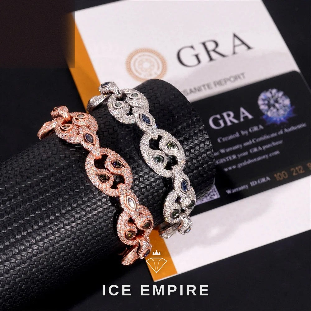 Iced Out Rose Gold Plated Moissanite Bracelet