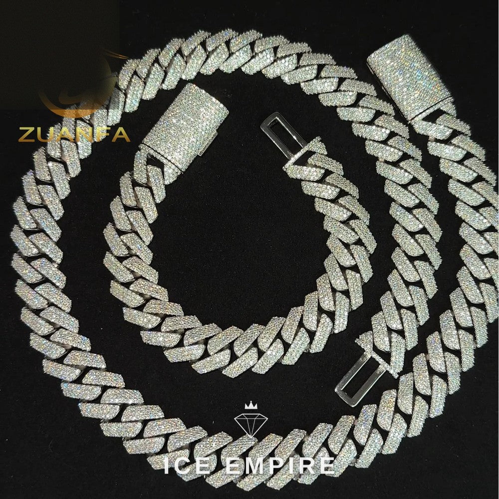 Iced Out Rose Gold Plated Moissanite Cuban Chain