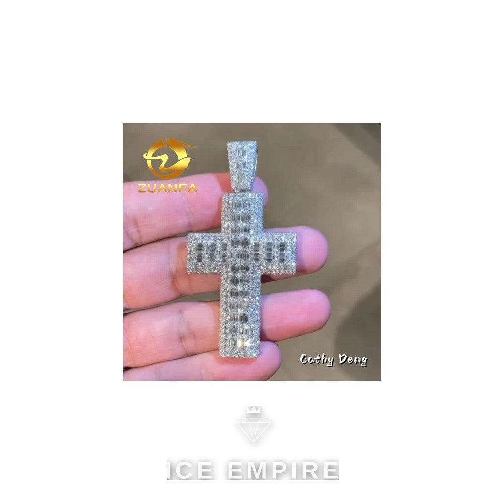 Iced Out Baguette Rose Gold Plated Pendant