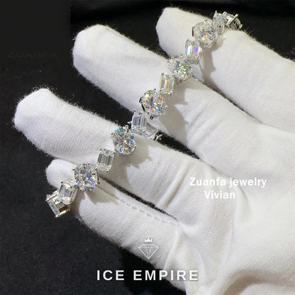 Iced Out Rose Gold Plated Moissanite Tennis Chain
