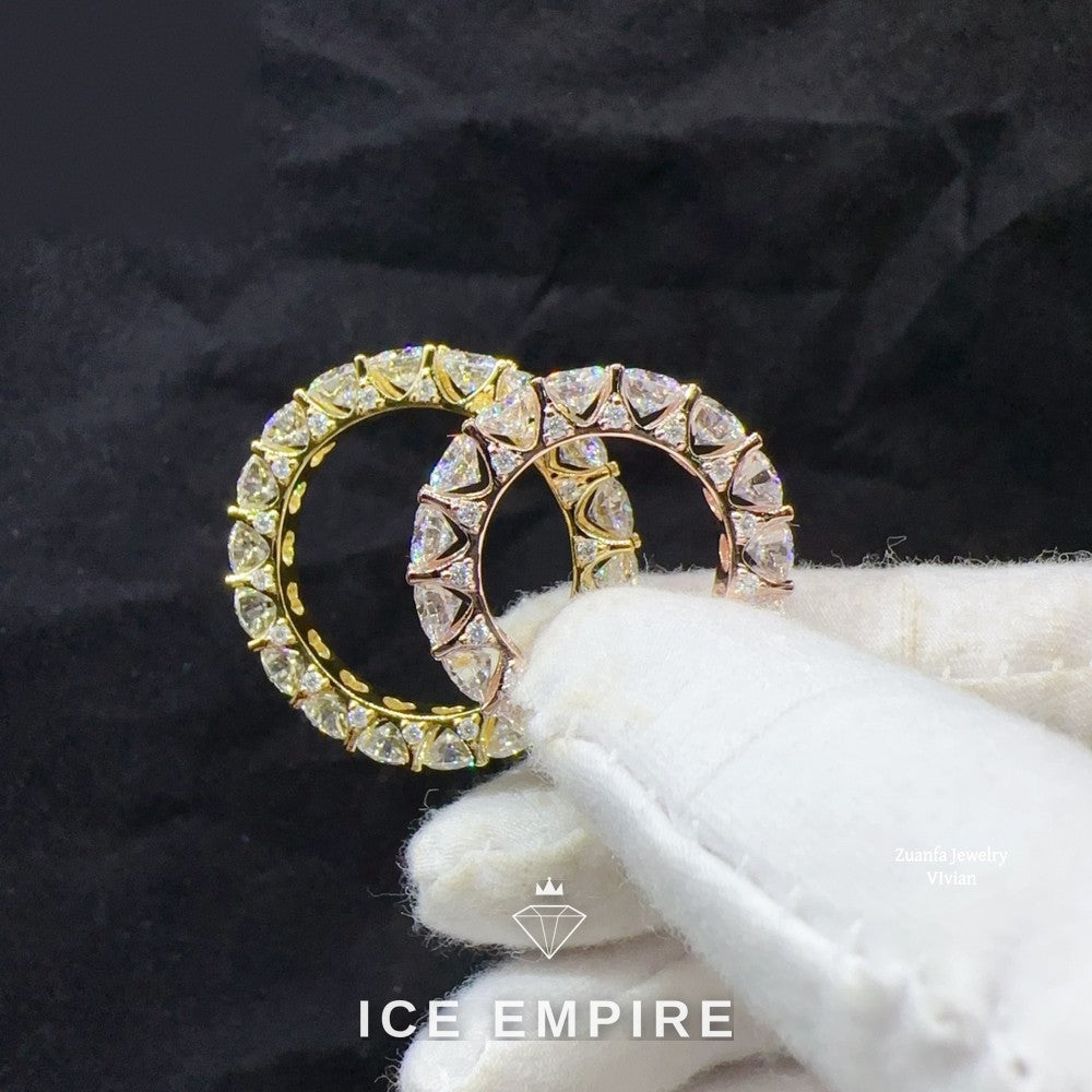 Iced Out 925 Silver Moissanite Ring