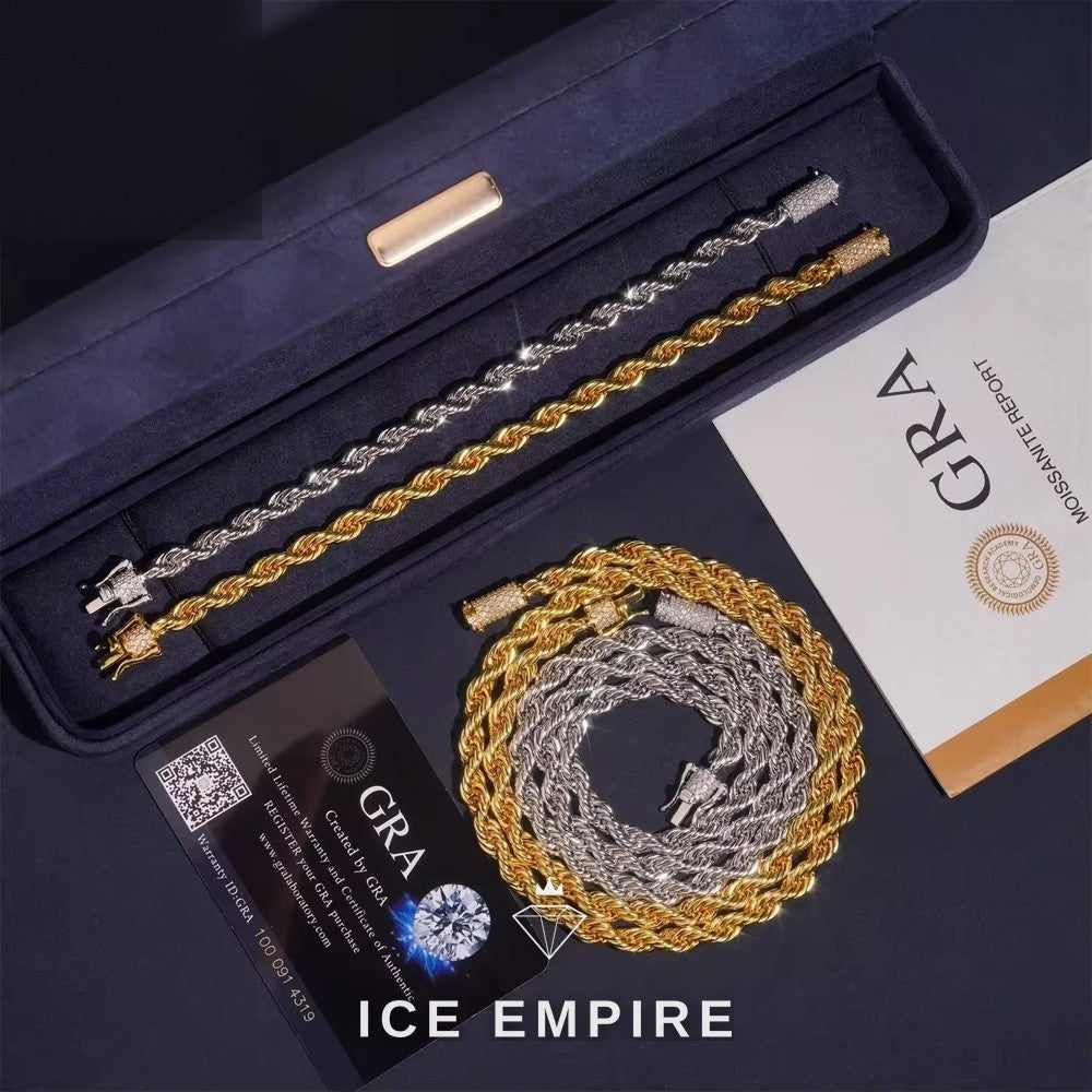 Iced Out Rose Gold Plated Moissanite Cuban Chain