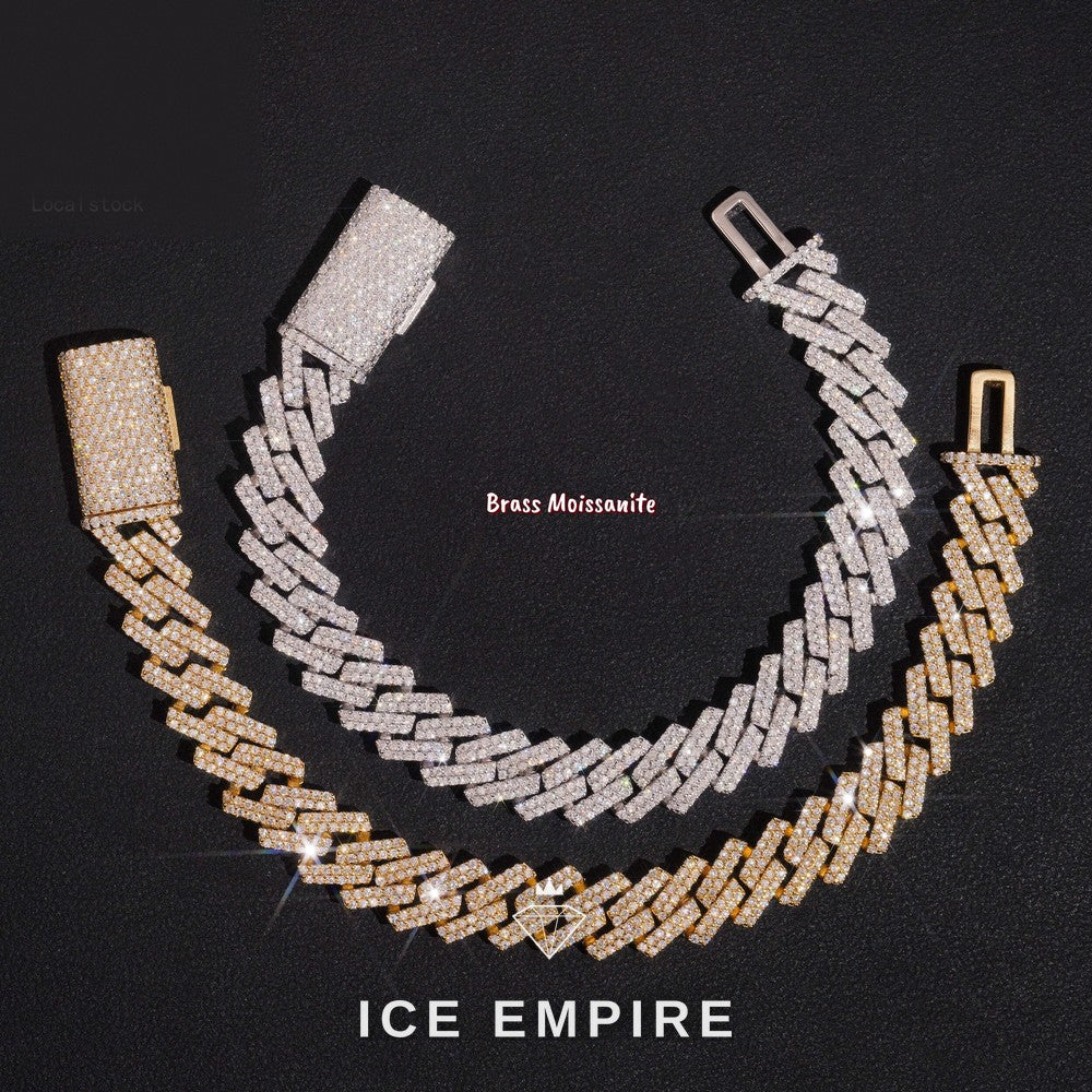 Iced Out Rose Gold Plated Moissanite Cuban Chain