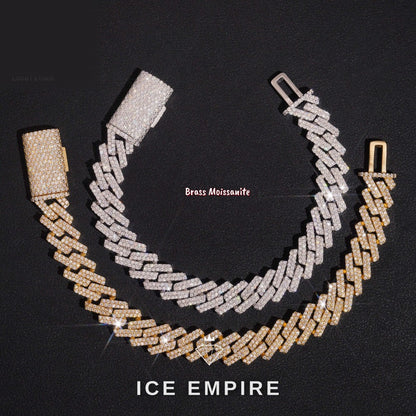 Iced Out Rose Gold Plated Moissanite Cuban Chain
