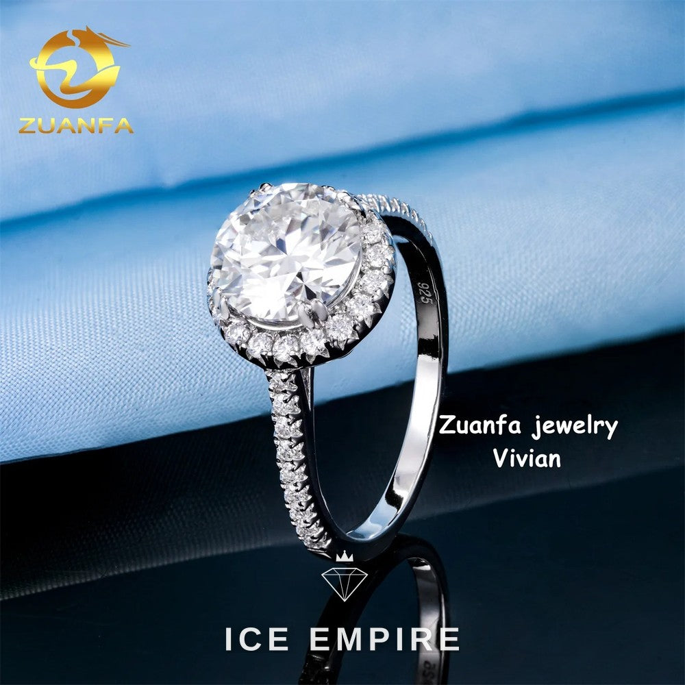 Iced Out 925 Silver Moissanite Wedding Band