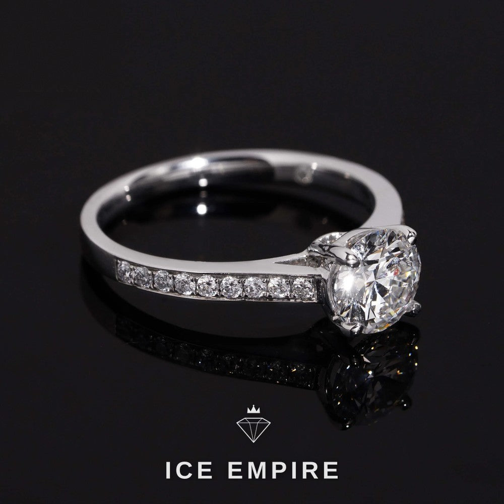 Iced Out 18K Gold Lab Grown Diamond Wedding Band