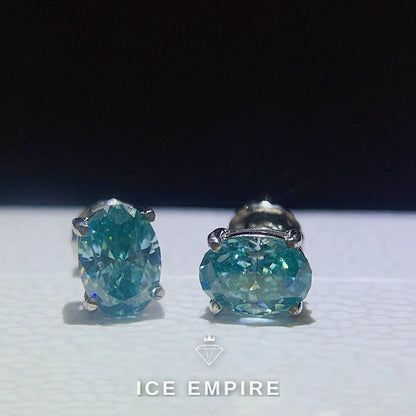 Iced Out 925 Silver Moissanite Earrings