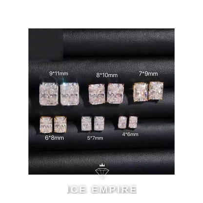 Iced Out 925 Silver Moissanite Stud Earrings