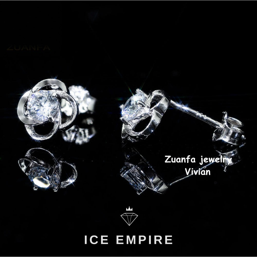 Iced Out Rose Gold Plated Moissanite Earrings