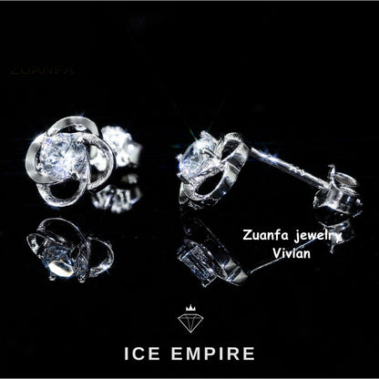 Iced Out Rose Gold Plated Moissanite Earrings