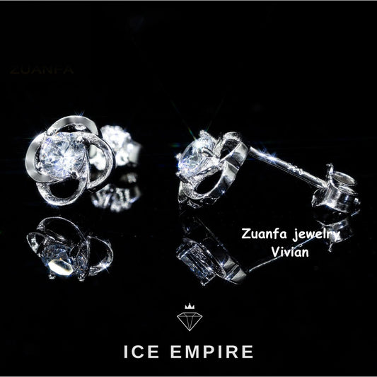 Iced Out Rose Gold Plated Moissanite Earrings