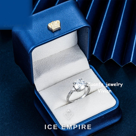 Iced Out Rose Gold Plated Moissanite Ring