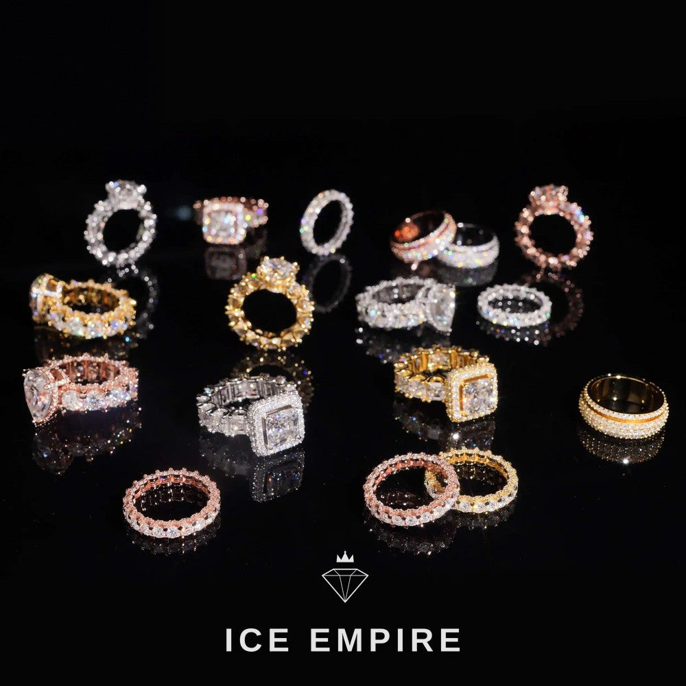 Iced Out 925 Silver Moissanite Ring