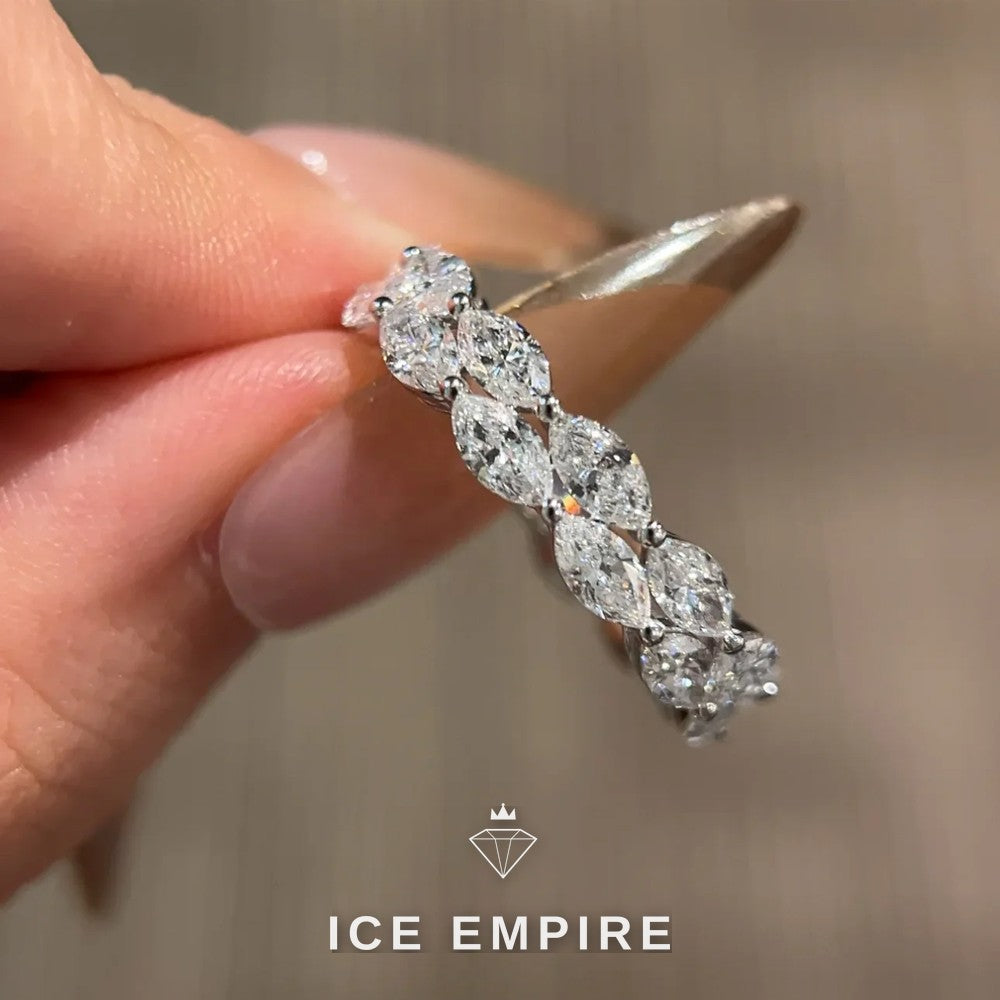 Iced Out 18K Gold Lab Grown Diamond Engagement Ring