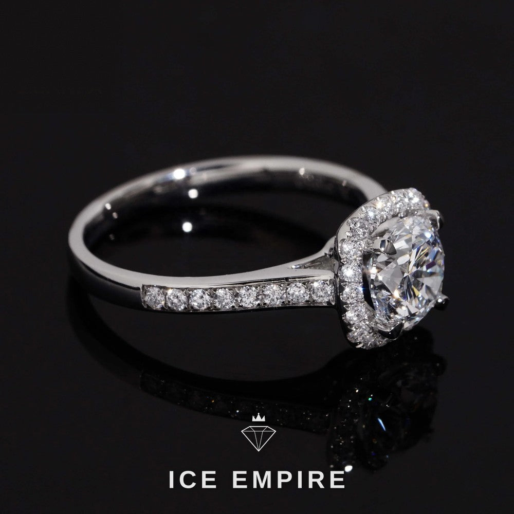 Iced Out 925 Silver Lab Grown Diamond Wedding Band