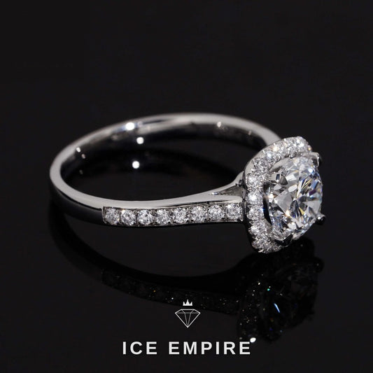 Iced Out 925 Silver Lab Grown Diamond Wedding Band