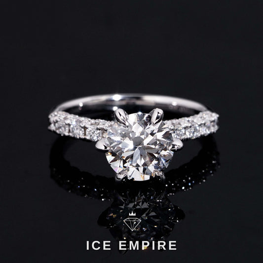 Iced Out Gold Plated Lab Grown Diamond Wedding Band
