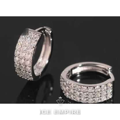 Iced Out 925 Silver Moissanite Earrings