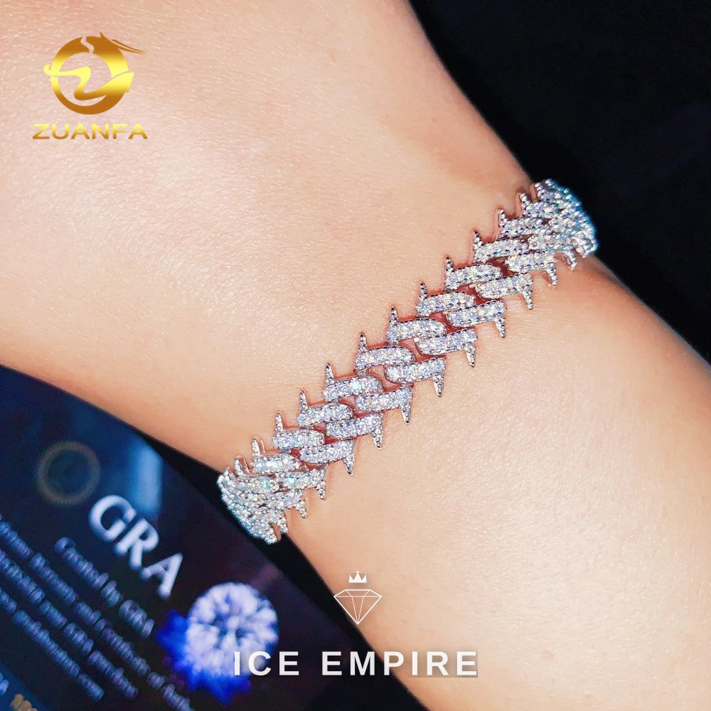 Iced Out Rose Gold Plated Moissanite Cuban Chain