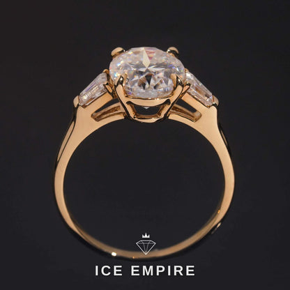 Iced Out 14K Gold Moissanite Engagement Ring