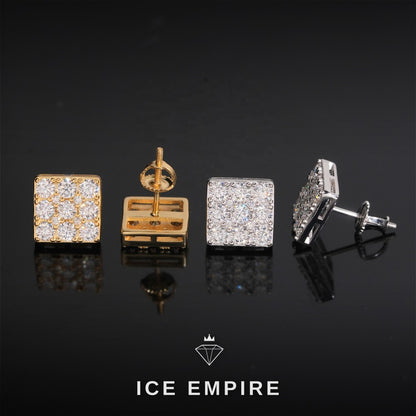 Iced Out Rose Gold Plated Moissanite Earrings