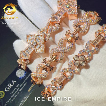 Iced Out Rose Gold Plated Moissanite Cuban Chain