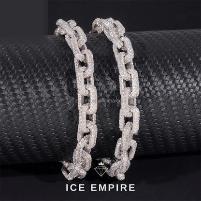 Iced Out 925 Silver Moissanite Cuban Chain