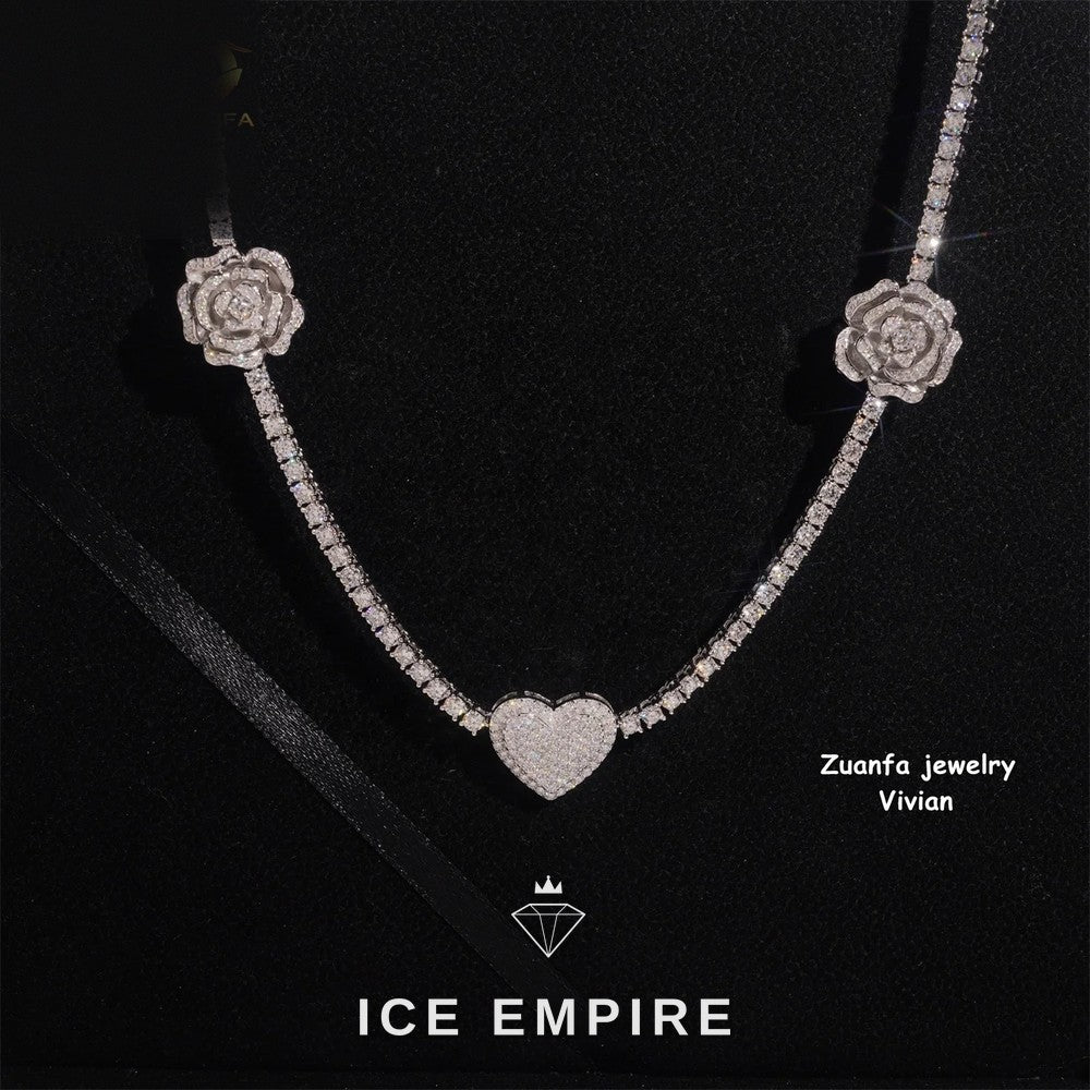 Iced Out Rose Gold Plated Moissanite Cuban Chain