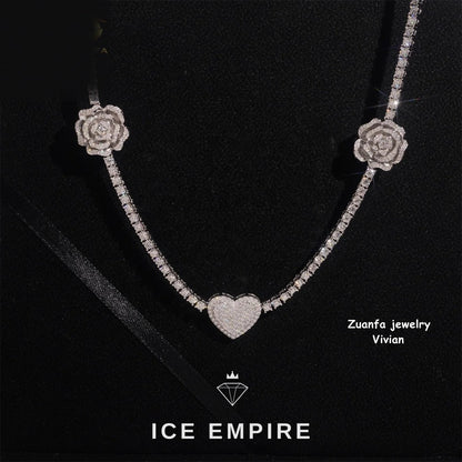 Iced Out Rose Gold Plated Moissanite Cuban Chain