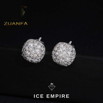 Iced Out 925 Silver Moissanite Stud Earrings