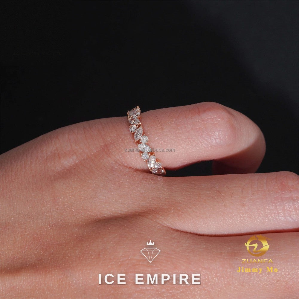 Iced Out Rose Gold Lab Grown Diamond Engagement Ring